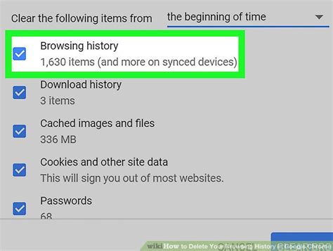 Check and delete your Chrome browsing history .